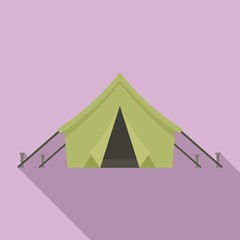 Wall Mural - Hunter tent icon. Flat illustration of hunter tent vector icon for web design