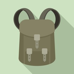 Canvas Print - Hunter backpack icon. Flat illustration of hunter backpack vector icon for web design