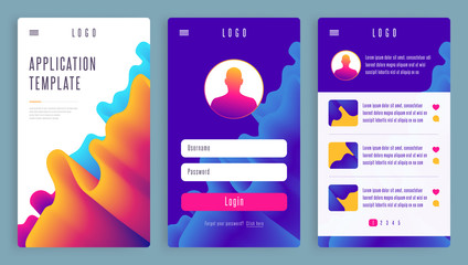 Mobile application, App, web site Landing page abstract colorful liquid flow shape background template. Gradient wave forms. EPS 10 vector illustration