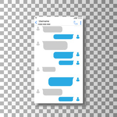 Poster - Chat on your smartphone. The interface of the correspondence. Online correspondence.