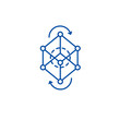 Business model pivot line concept icon. Business model pivot flat  vector website sign, outline symbol, illustration.