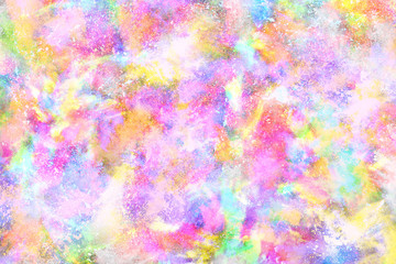 abstract powder splatted background. Colorful powder explosion on white background. Colored cloud. Colorful dust explode. Paint Holi.