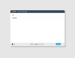 Poster - E-mail blank template internet mail frame interface for mail message.