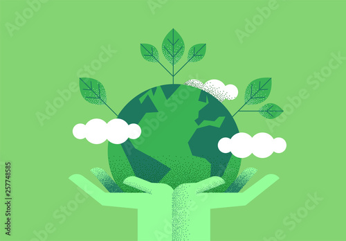 Cuadros en Lienzo Hands holding planet earth for environment care