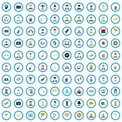 Canvas Print - 100 moviegoer icons set in flat style for any design vector illustration