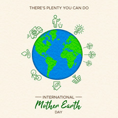 Canvas Print - Earth Day illustration of eco friendly activities