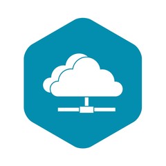 Poster - Cloud computing connection icon in simple style isolated on white background