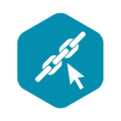 Poster - Chain link icon in simple style isolated on white background