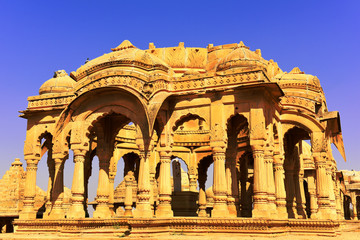 Wall Mural - ncient royal cenotaphs and archaeological ruins at Jaisalmer Bada Bagh Rajasthan, India