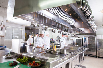 the work of the cook in the kitchen of the restaurant.