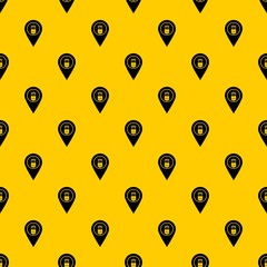 Poster - Geo tag with tram sign pattern seamless vector repeat geometric yellow for any design