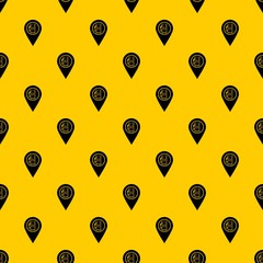 Poster - Map pointer with gas station symbol pattern seamless vector repeat geometric yellow for any design