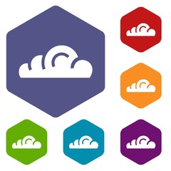 Poster - App cloud icons vector colorful hexahedron set collection isolated on white