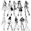 Fashion girls. Template sketch