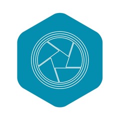 Poster - Photographic lens icon. Outline illustration of photographic lens vector icon for web