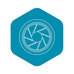 Poster - Photographic objective icon. Outline illustration of photographic objective vector icon for web