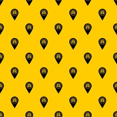 Poster - Geo tag with hospital building sign pattern seamless vector repeat geometric yellow for any design