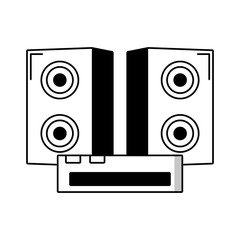 Sticker - sound equipment isolated icon