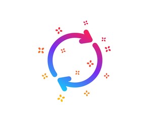 Aufkleber - refresh icon. rotation arrow sign. reset or reload symbol. dynamic shapes. gradient design full rota