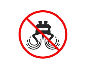 No or Stop. Ship in waves icon. Watercraft transport sign. Shipping symbol. Prohibited ban stop symbol. No ship icon. Vector