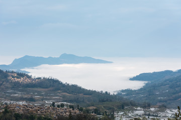 Sticker - sea of clouds and terraced fields