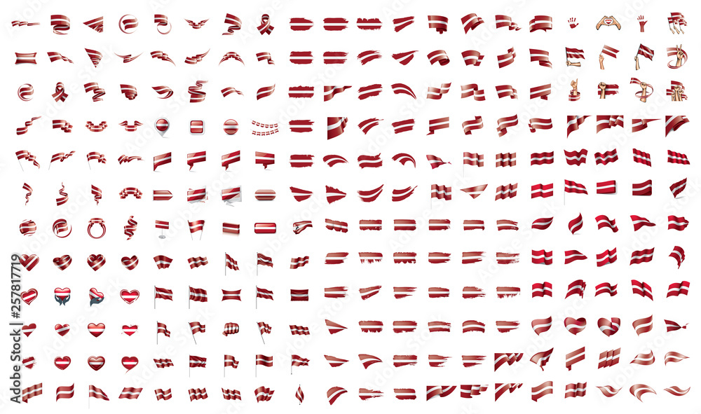 very big collection of vector flags of the Latvia - obrazy, fototapety, plakaty 
