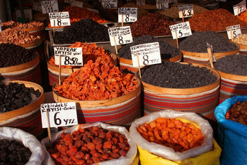 Wall Mural - dried fruits at bazaar in turkey