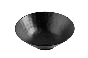 Wall Mural - japanese black ceramic dish on white background