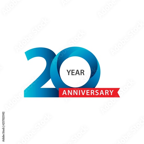 Fotografía Happy 20th Year Anniversary Vector Template