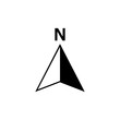 North arrow icon or N direction and navigation point symbol. Vector logo for GPS navigator map