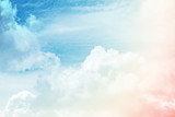 Fototapeta Na sufit - Sun and cloud background with a pastel colored 