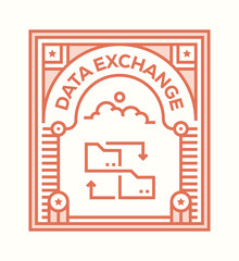 Wall Mural - DATA EXCHANGE ICON CONCEPT