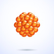 Orange abstract 3d spheres, vector graphic illustration