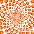 3d circular spiral of spheres background backdrop, vector graphic illustration