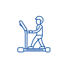 Wall Mural - Treadmill line concept icon. Treadmill flat  vector website sign, outline symbol, illustration.