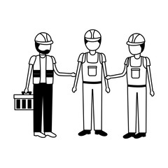 Wall Mural - construction workers with toolkit