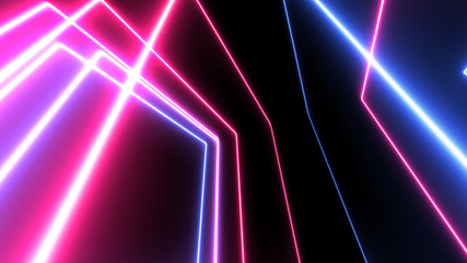 Wall Mural - abstract glowing lines background. neon lights