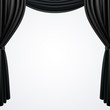 Black curtains  drapes  isolated on white background
