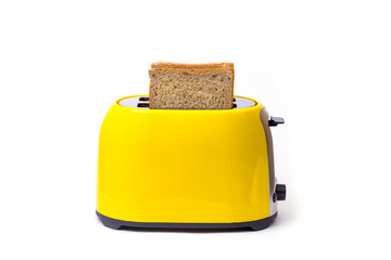 yellow toaster on a white background