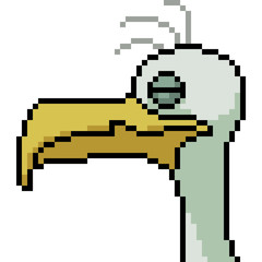 Poster - vector pixel art vulture head