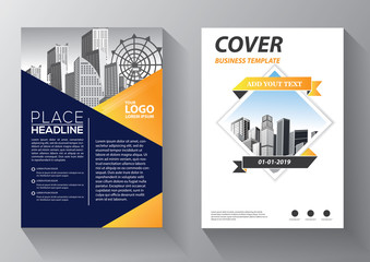 Wall Mural - Brochure design, cover modern layout, annual report, poster, flyer in A4 with colorful triangles, geometric shapes for tech, science, market with light background