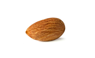 Isolated of almonds nut collection on white background. Clipping path -Image.