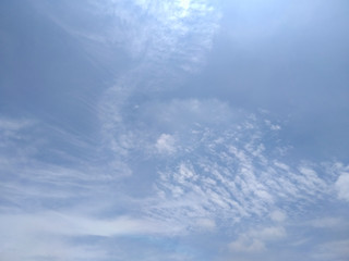 White soft cloud texture on blue sky background