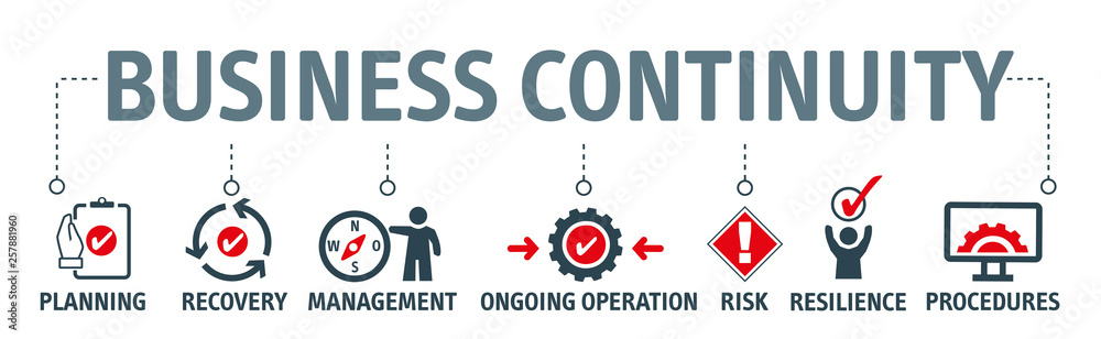 Banner Business continuity planning concept - obrazy, fototapety, plakaty 