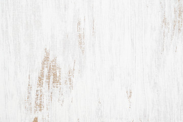 White painted wood texture seamless rusty grunge background, Scratched white paint on planks of wood wall.