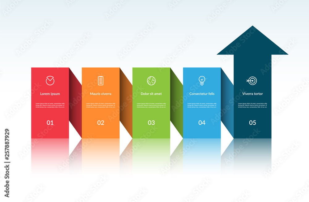 Vector infographic arrow template with 5 steps. Can be used for web ...