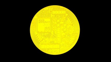 Poster - Bitcoin blockchain crypto currency digital encryption network for world money, alpha channel
