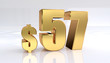 © pramote - 57 dollar price symbol. red text number 3d render with dollar sign on white background - Illustration