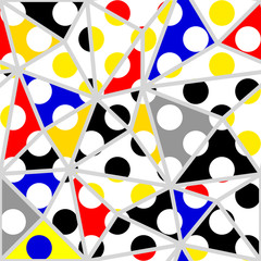 Naklejka na meble Classic polka dot pattern in a patchwork collage style.