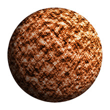 Brown Planet Isolated And Add Clipping Path.
